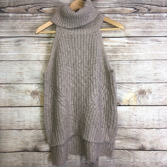 POL Sweaters - [POL] Mauve Sleeveless Turtleneck Sweater